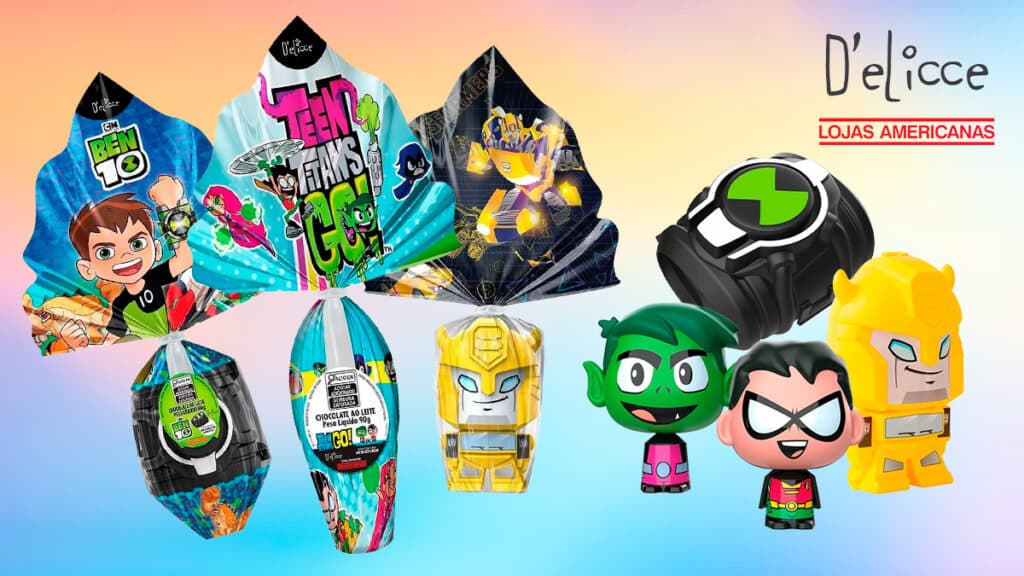 Americanas lança ovos de Páscoa do Ben 10, Transformers e Jovens Titãs