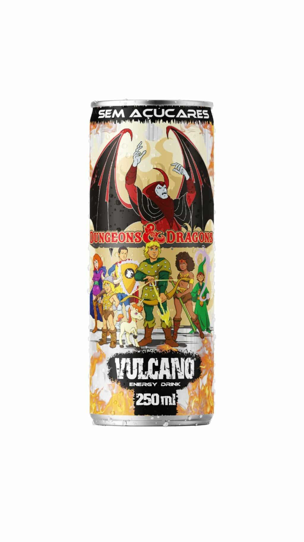 Vulcano Energy Drink lança embalagens temáticas de Caverna do Dragão