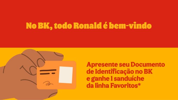 Burger King convoca Ronalds de todo o país para ganharem sanduíches da linha Favoritos 