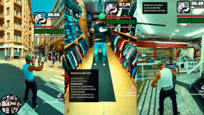 Loja de roupas viraliza após simular GTA San Andreas em vídeo