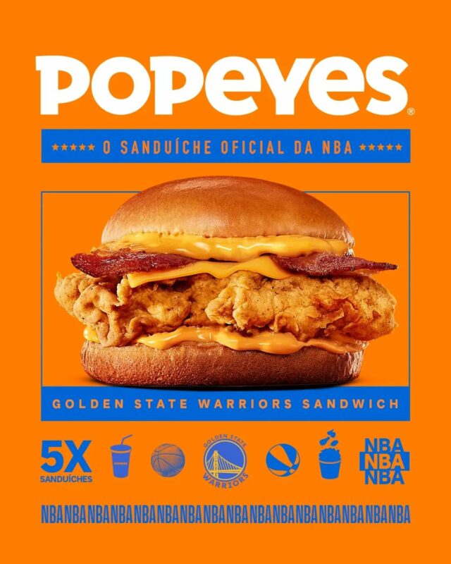 Popeyes lanches NBA - warriors