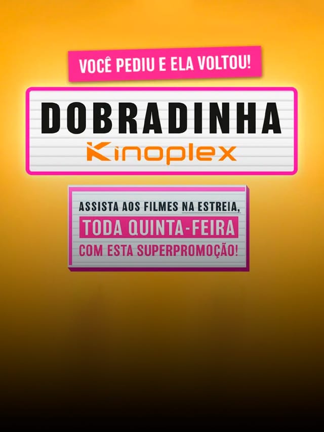 Dobradinha Kinoplex está de volta com ingresso e pipoca de graça