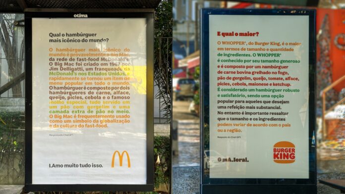 Burger King usa ChatGPT para cutucar McDonald’s em anúncio
