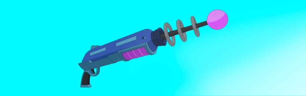 Arma a Laser de Metal Brilhante do Bender