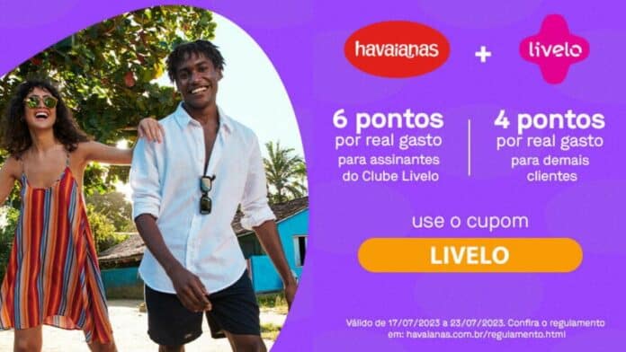 Livelo e Havaianas anunciam parceria de acúmulo de pontos em compras online