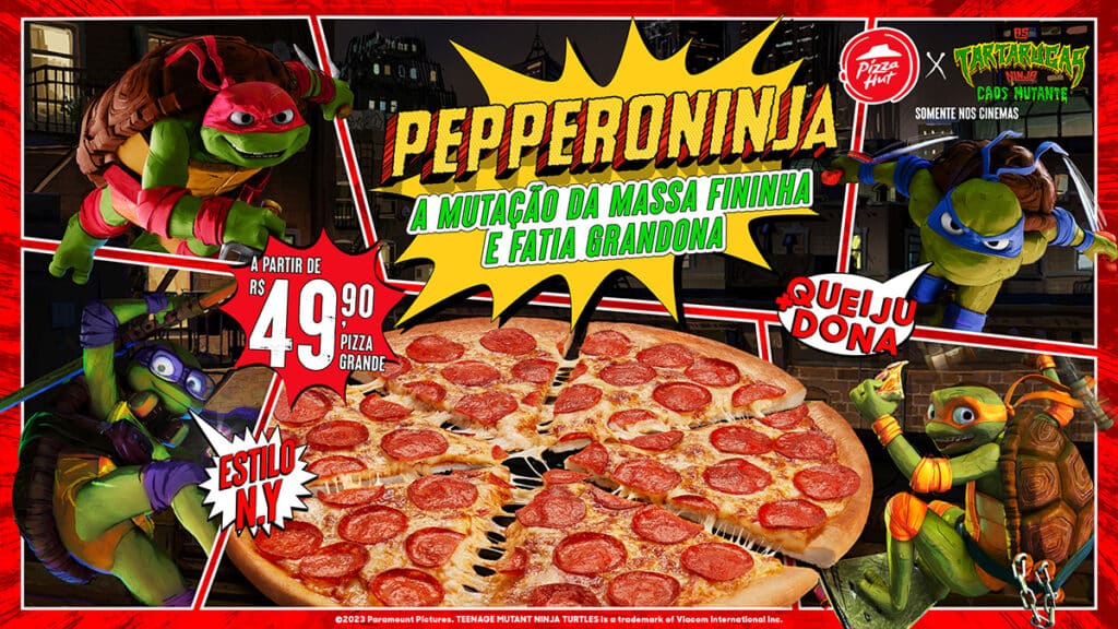 Pizza Hut lança ‘Pepperoninja’ inspirada em As Tartarugas Ninja Caos Mutante