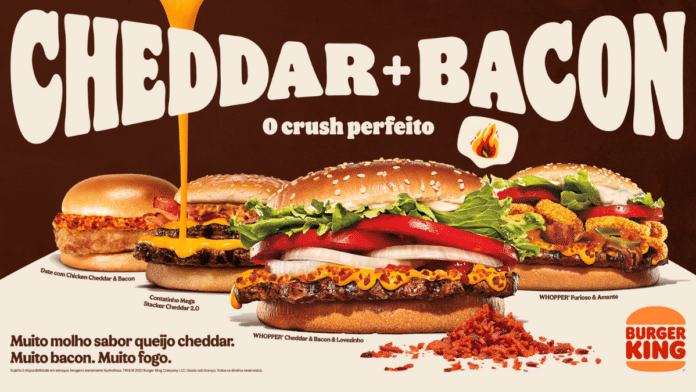 Burger King lança campanha “Cheddar + Bacon, o Crush Perfeito”