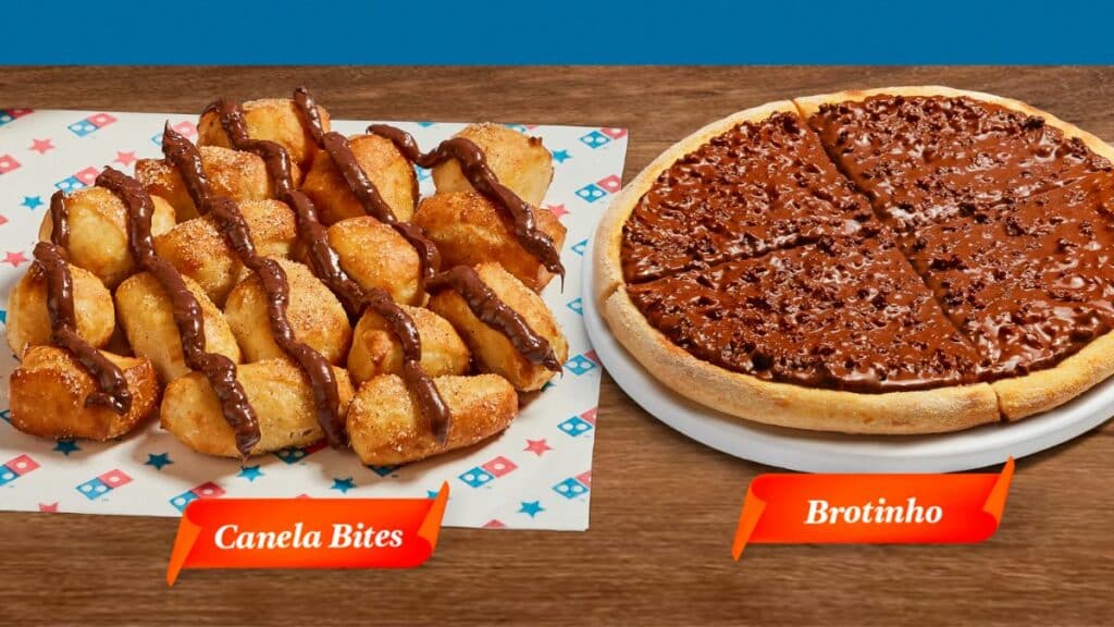 Pizza Brotinho e Canela Bytes da Domino's sabor Ovomaltine