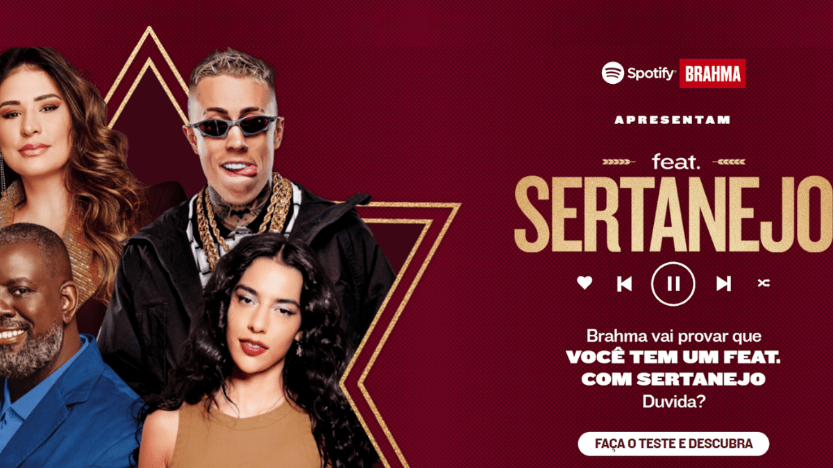 Feat Sertanejo: Brahma e Spotify criam teste que mostra seu 'feat' com o sertanejo