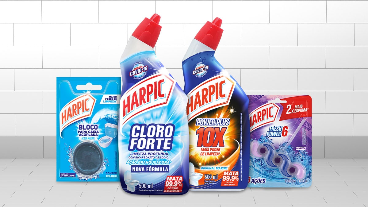 Harpic apresenta produtos de limpeza profunda e fácil manutenção