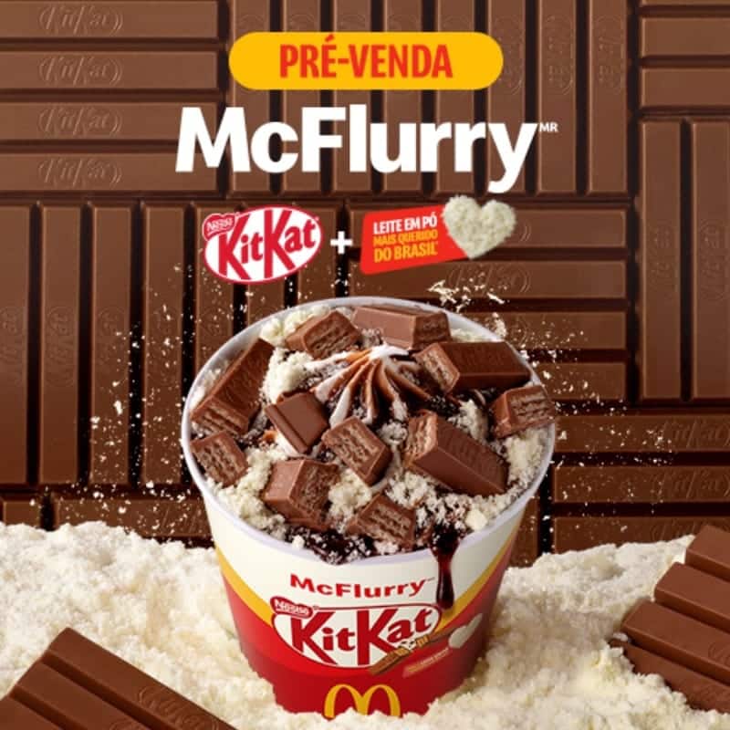 McDonalds abre pré-venda do McFlurry KitKat com Leite em pó