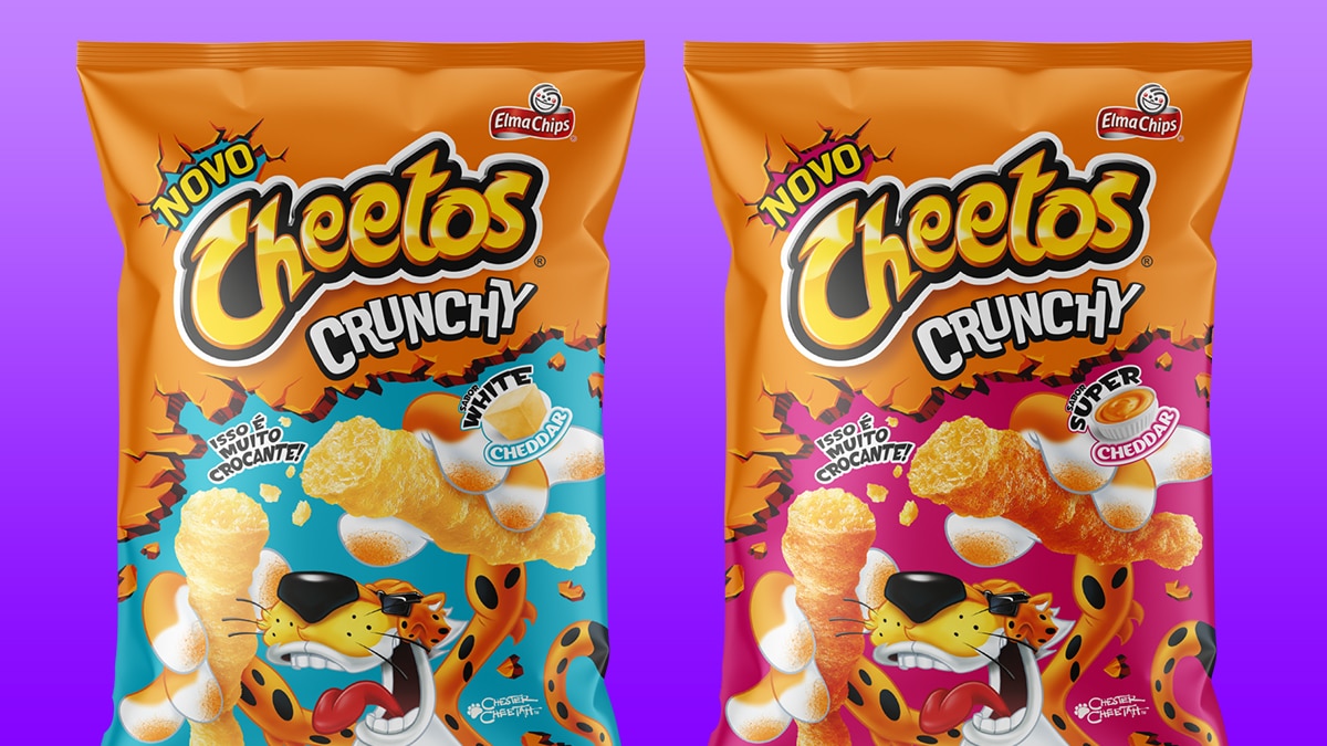 Cheetos Crunchy chega ao Brasil em duas edições: Super Cheddar e