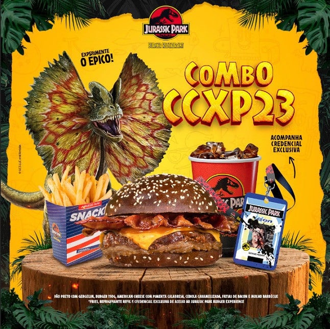 Jurassic Park Burger Restaurant cria Combo CCXP23