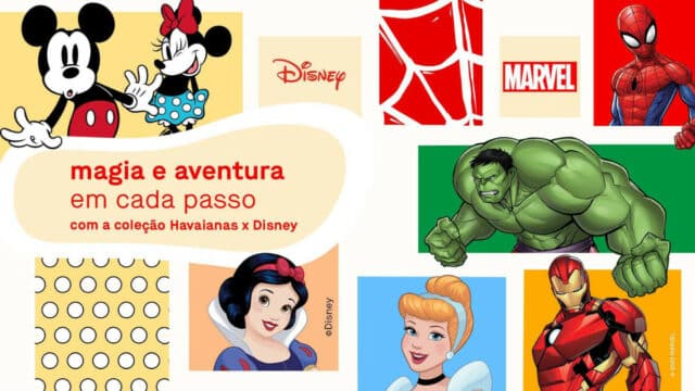 Havaianas lança coleção inspirada nos personagens da Disney e Marvel