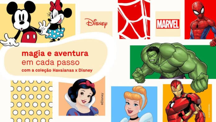 Havaianas lança coleção inspirada nos personagens da Disney e Marvel
