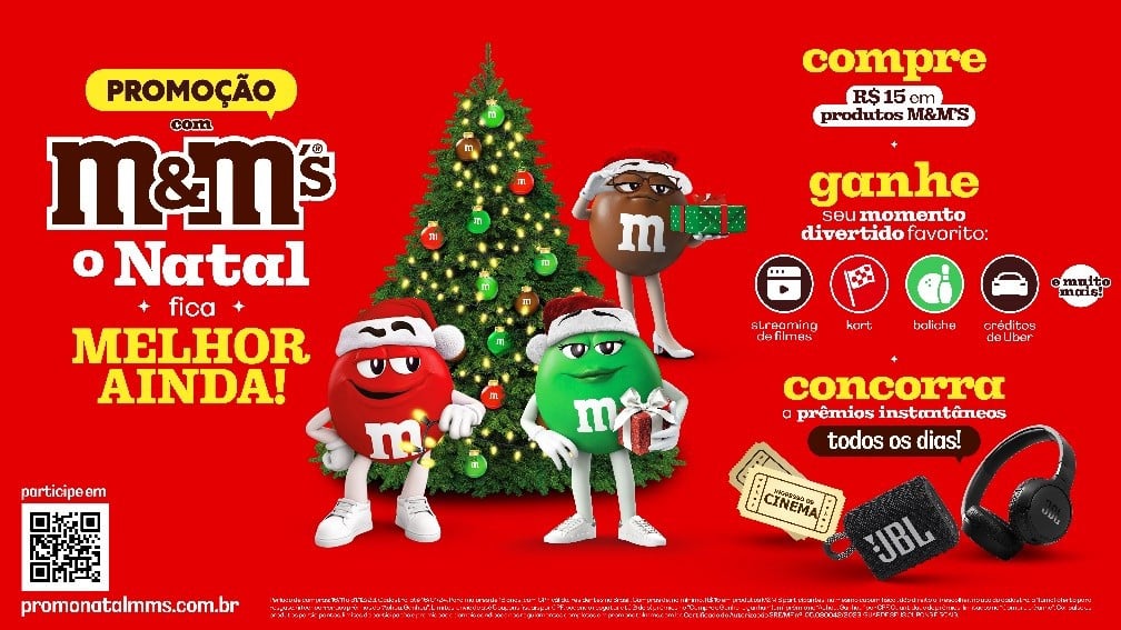M&M’S celebra o Natal com promoção para ganhar e concorrer a prêmios