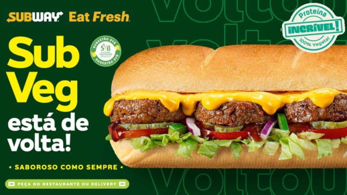 Ele voltou! SUBWAY® traz de volta para o cardápio o Sub Veg