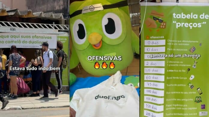 Duolingo abre camelô para troca de brindes fora da CCXP