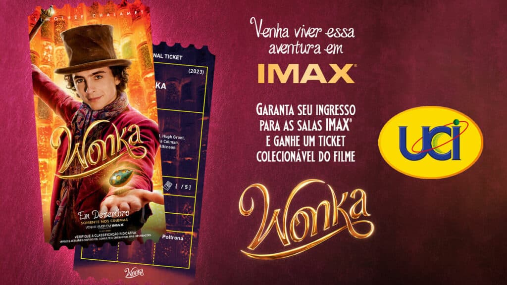 UCI divulga copo personalizado do filme Wonka