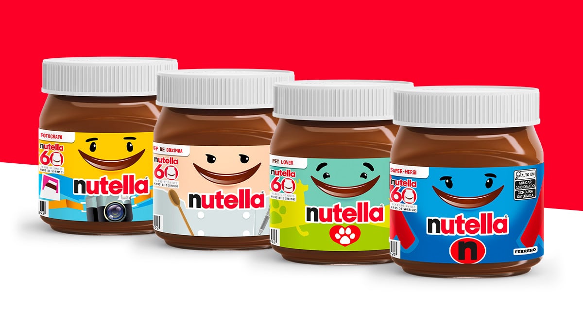 Nutella apresenta novas embalagens em comemoração aos 60 anos da marca