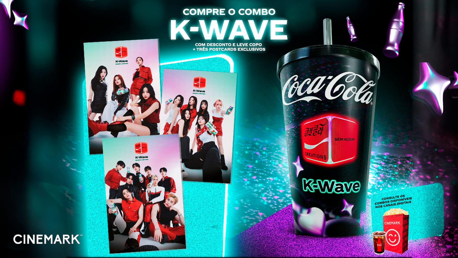 Cinemark anuncia combo K-Wave em parceria com a Coca-Cola