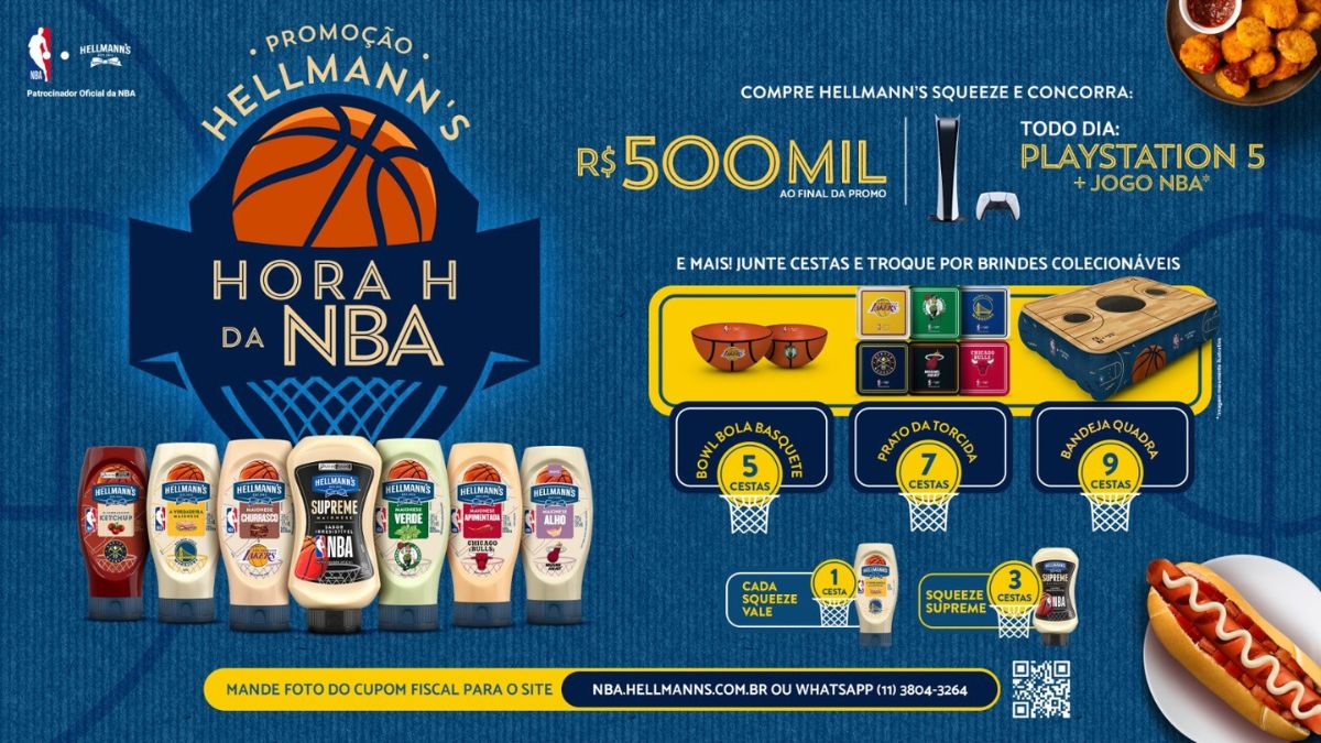Hellmann’s apresenta novas embalagens NBA e anuncia promoção “Hora H da NBA”