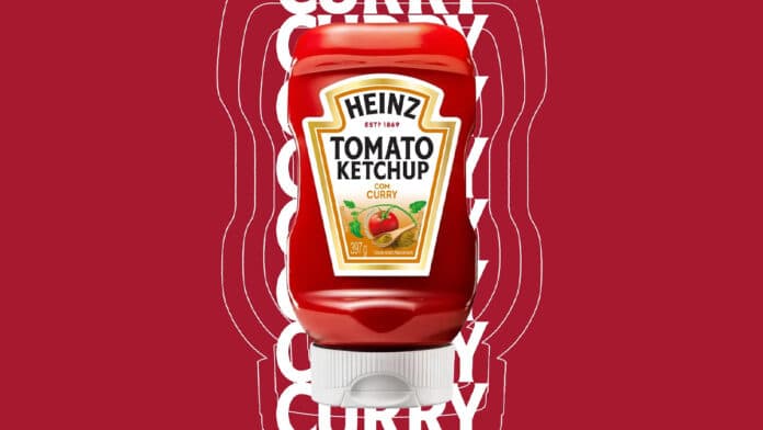 Novo Ketchup Heinz no sabor com Curry