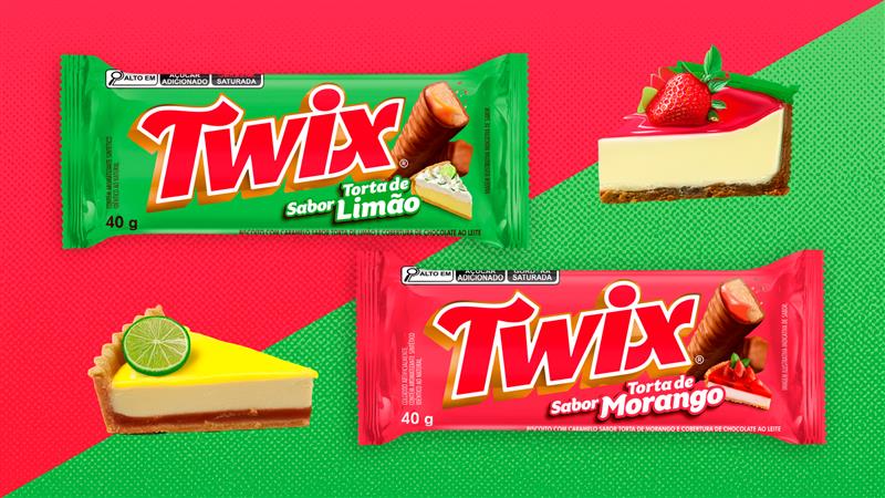 Twix traz novos sabores Torta de Morango e Torta de Limão