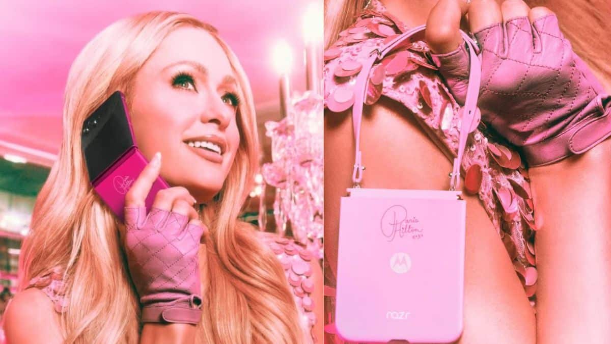 Motorola lança Razr 50 Ultra que vira bolsa inspirado em Paris Hilton