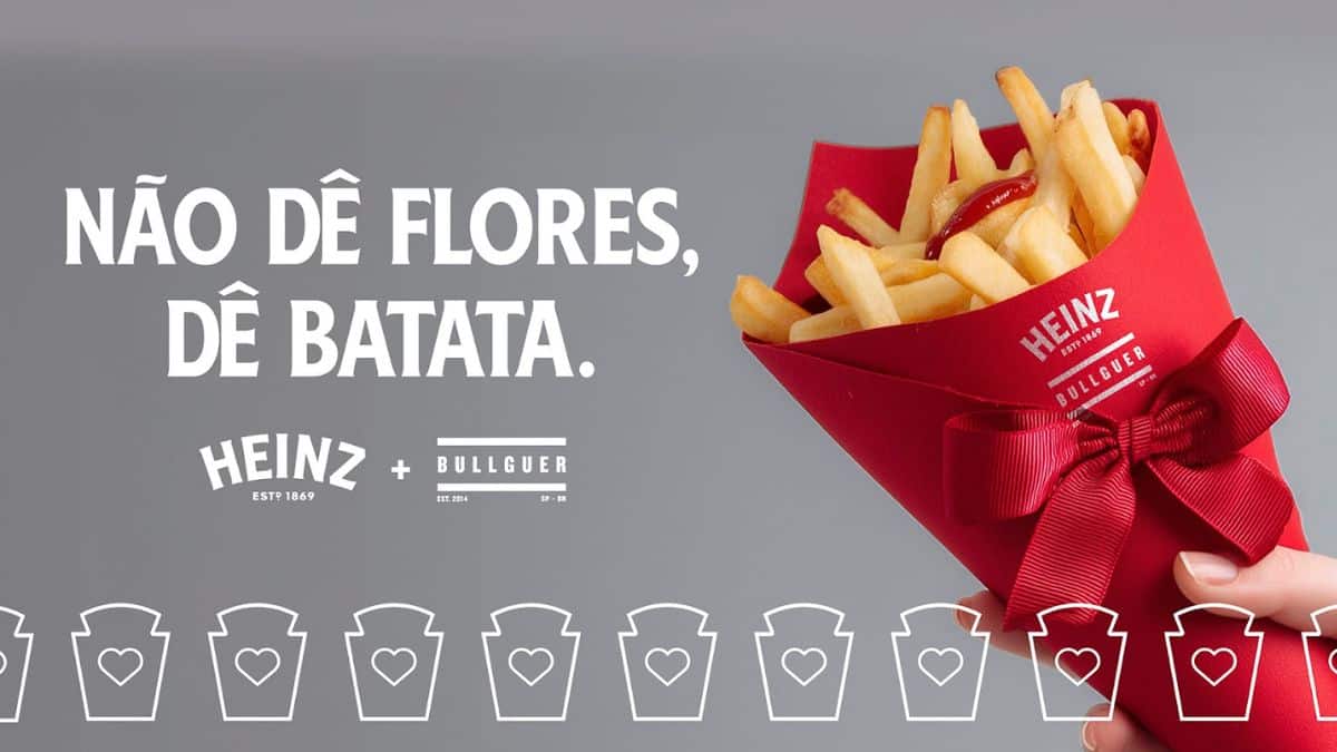 Heinz dá buquês de batata frita a casais em ação com Bullguer