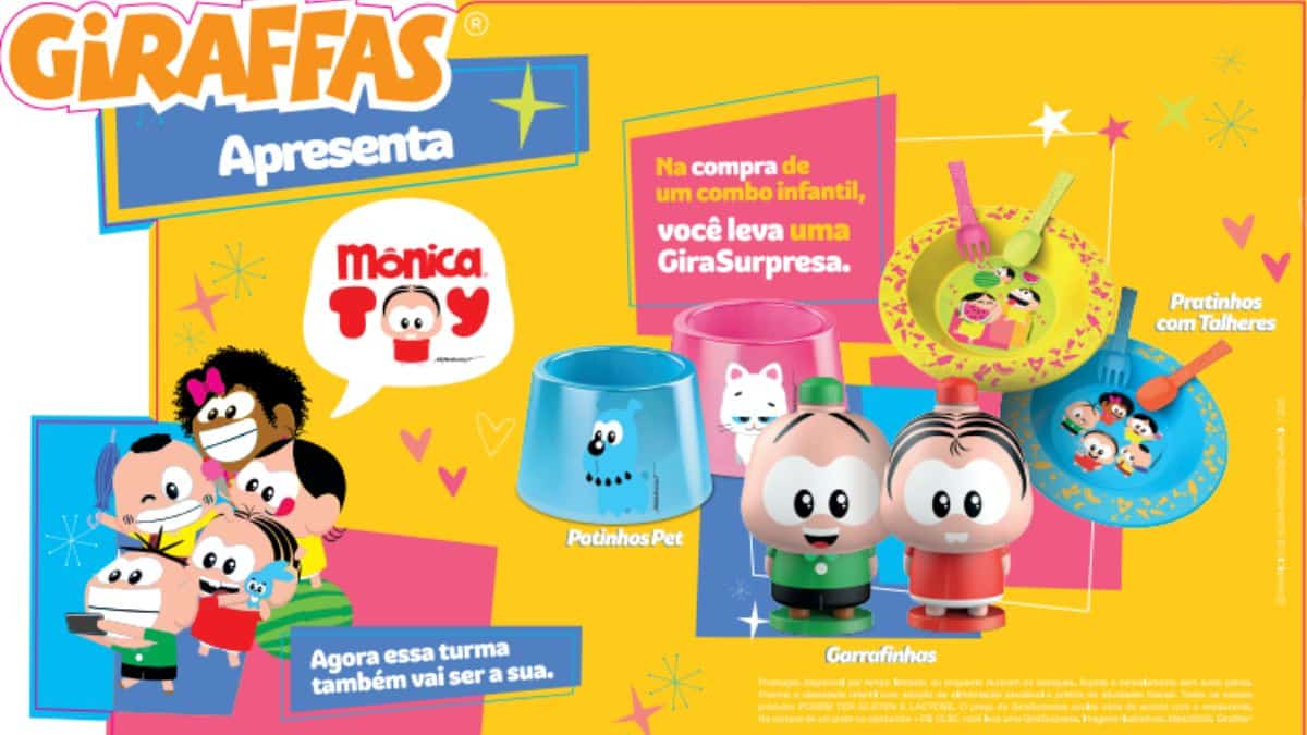 Giraffas anuncia novos brindes da Turma da Mônica Toy