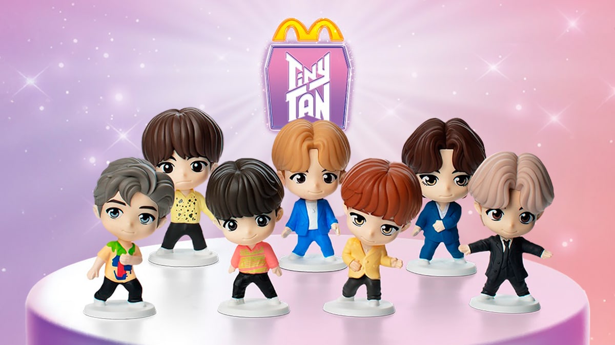 McDonald’s trará bonecos TinyTAN do BTS em brindes do McLanche Feliz no Brasil