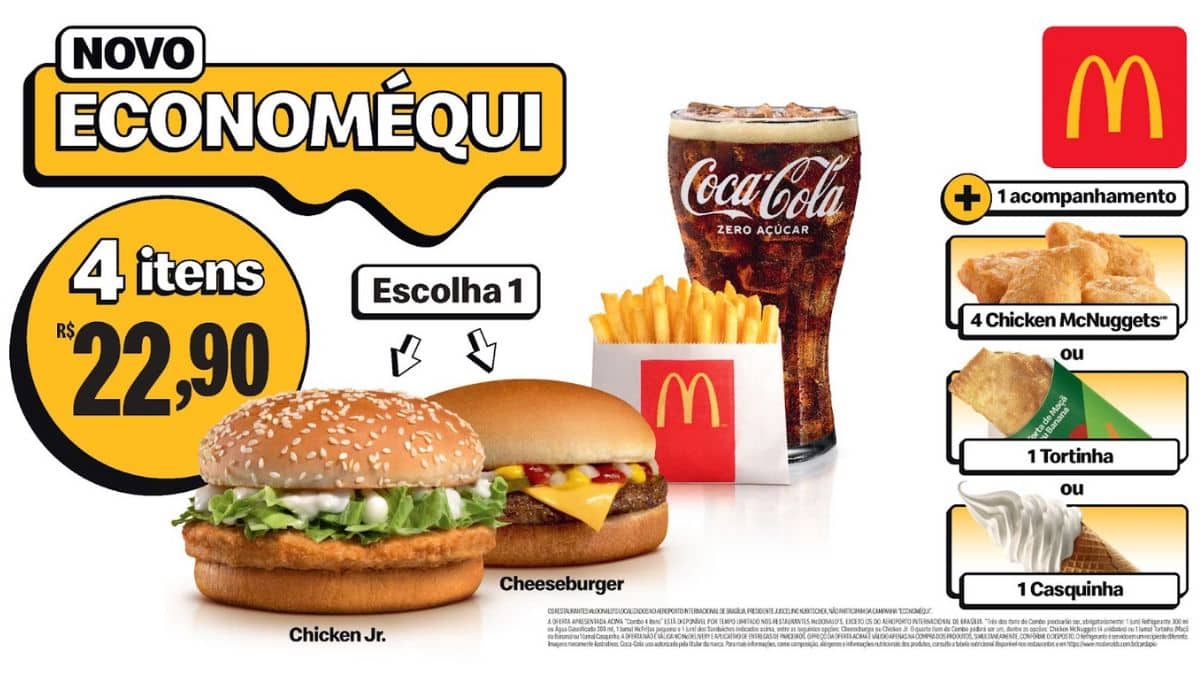 Economéqui: McDonald’s anuncia oferta com quatro itens por R$ 22,90