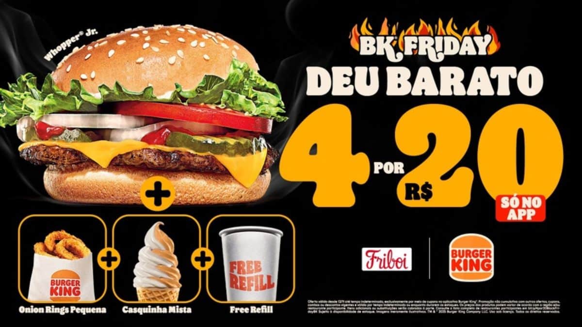 Burguer King lança Promo de 4 Itens por R$20