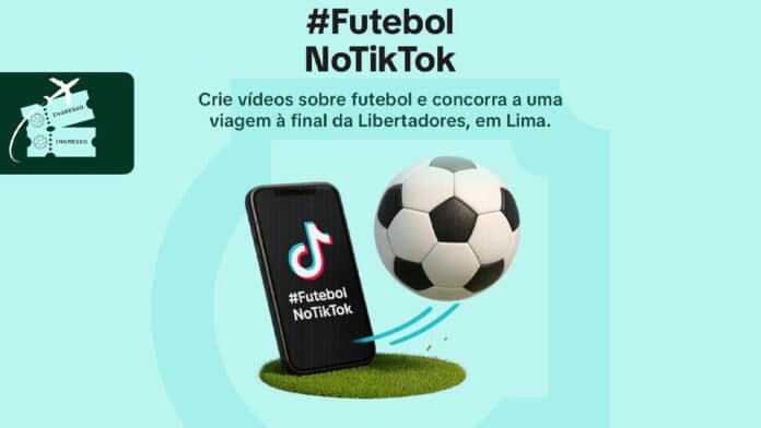 Foto da campanha do TikTok para levar criadores de conteúdo para a final da Libertadores