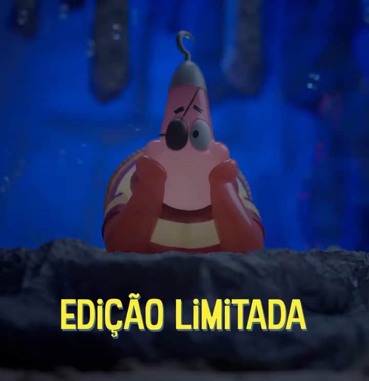 Imagem do personagem Patrick Estrela, com expressão animada, em um cenário subaquático. Abaixo, texto 'EDIÇÃO LIMITADA' em letras grandes e amarelas.