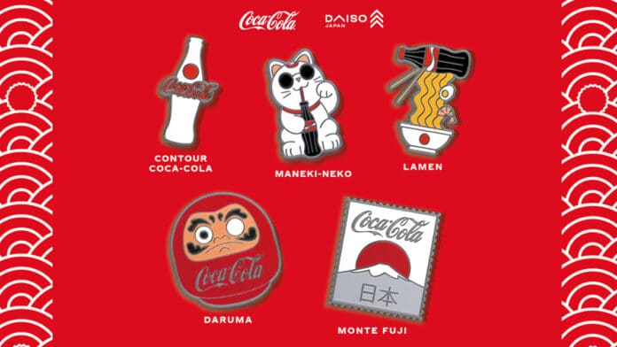 Coca-Cola e Daiso distribuirão pins colecionáveis grátis