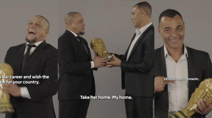 LEGO e FIFA promovem réplica do troféu da Copa com craques do futebol