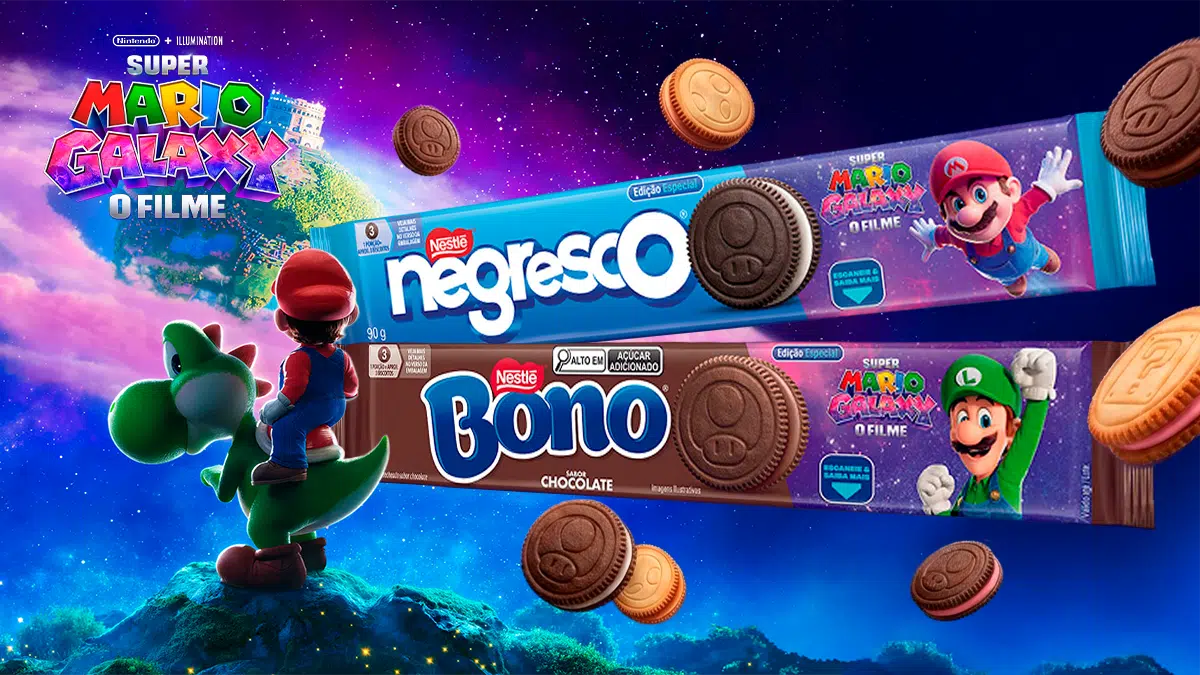 Nestlé lança linha de biscoitos temáticos de Mario Galaxy: O Filme