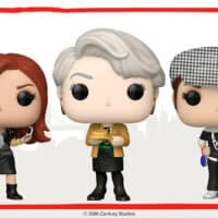 Banner com três Funko Pop do elenco de O Diabo Veste Prada 2, com personagens em destaque.
