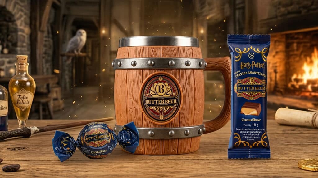Cacau Show terá caneca, trufas e tablete de Cerveja Amanteigada do Harry Potter