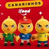 Bonecos Canarinhos colecionáveis do iFood, com personagens em destaque, tema Copa do Mundo 2026