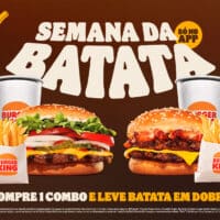 Imagem promocional do Burger King Semana da Batata: combos com batata frita em dobro pelo app.