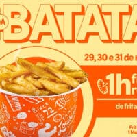 Banner do Popeyes no Dia da Batata com fritas cajun, free refill por 1 hora e datas 29, 30 e 31 de maio.