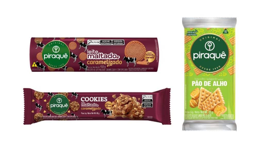 Embalagens de produtos Piraquê para o APAS Show: cookies com maltado caramelizado e pão de alho