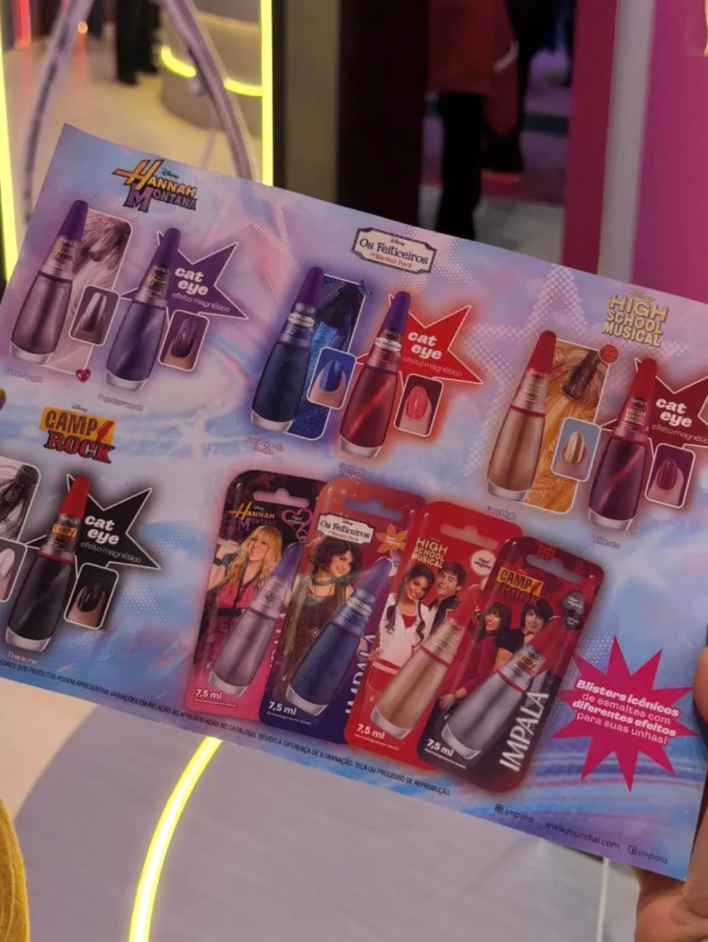 Cartelas de esmaltes Impala Disney Channel Disney #TBT com séries como Hannah Montana e High School Musical.