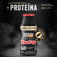 Embalagem de Leite Fermentado Trio Whey Frutap com proteína, zero açúcar e zero lactose, sabor whey protein.