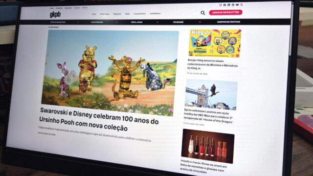 Tela de portal GKPB com novo layout, mostrando capa de notícias e chamadas em colunas no navegador