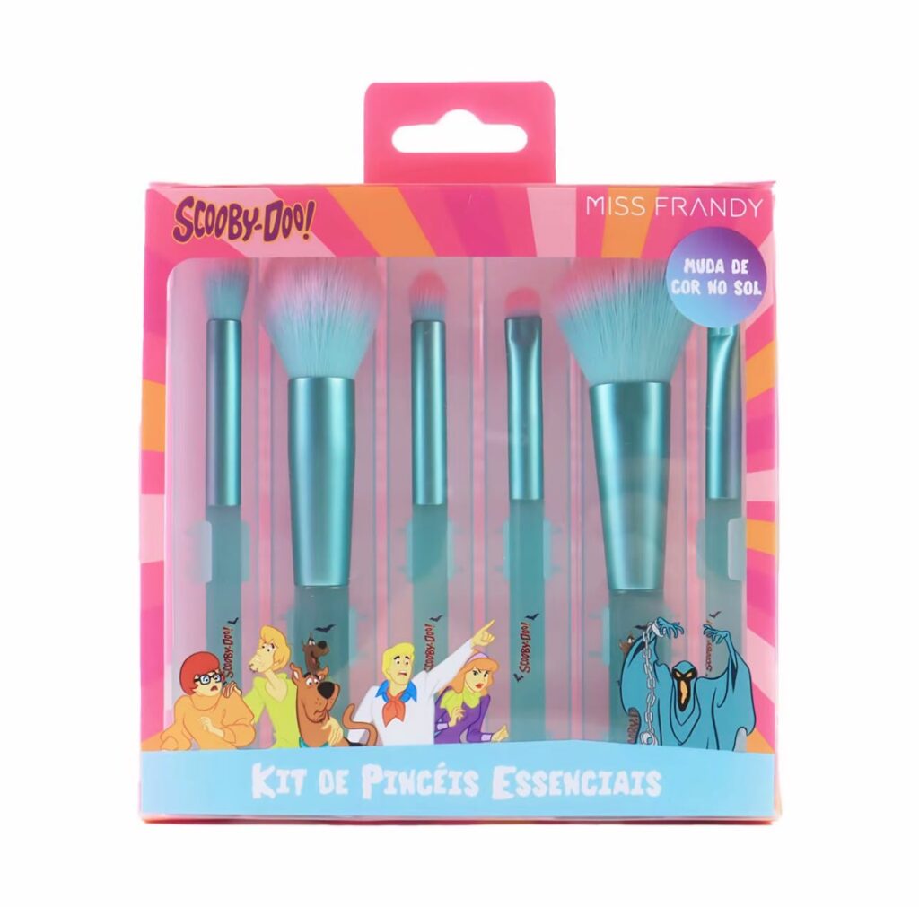 Embalagem de acessórios Scooby-Doo da Miss Frandy, com kit de pincéis essenciais
