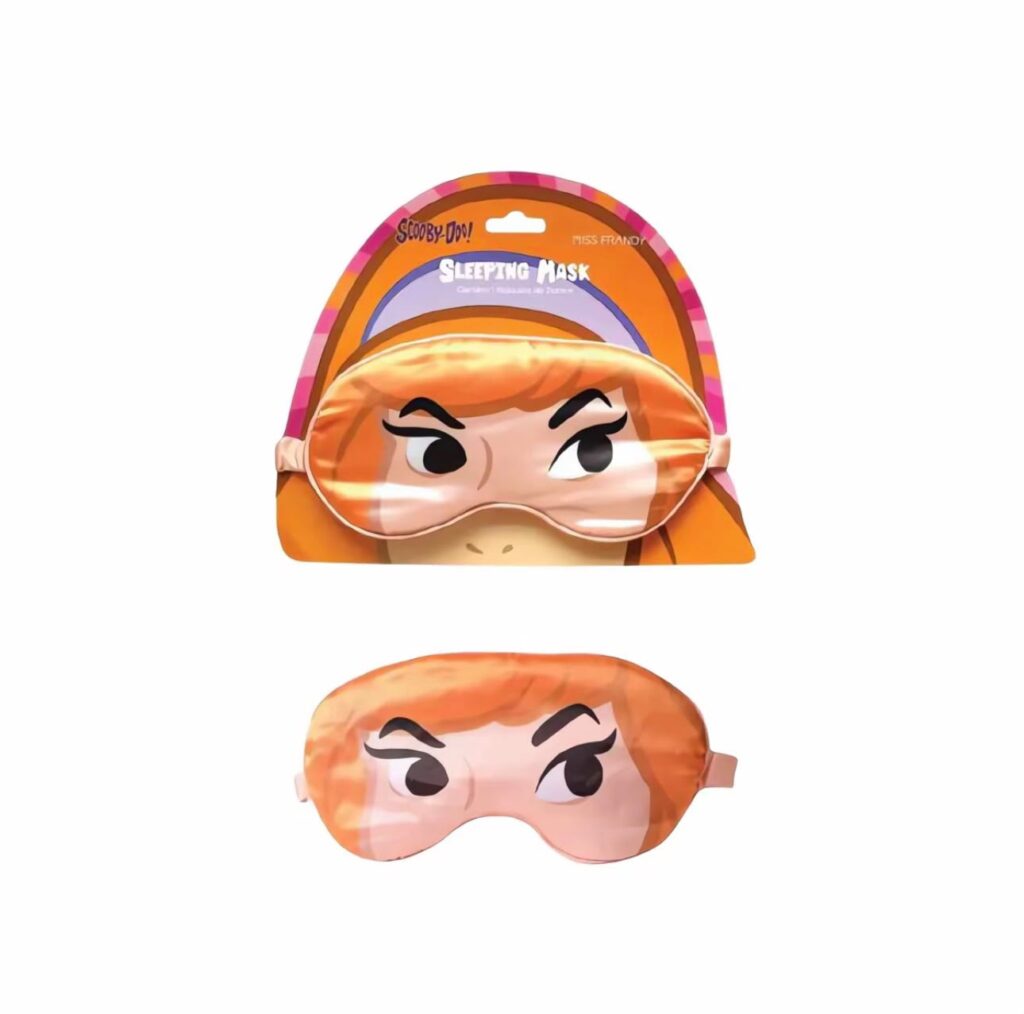 Kit de máscara para dormir do Scooby-Doo em embalagem e máscara infantil/estampada, da Miss Frandy.
